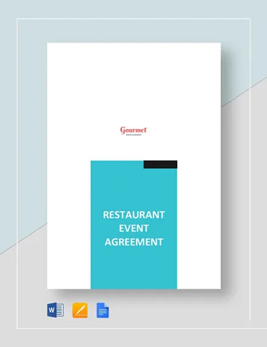 Restaurant Event Agreement Template in Word, Google Docs, Apple Pages