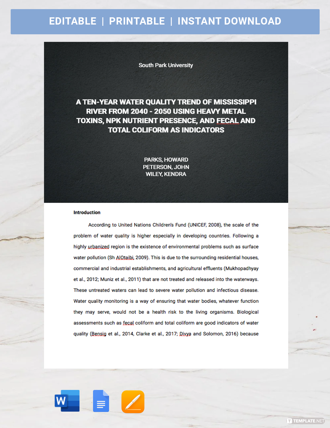 quantitative research paper template