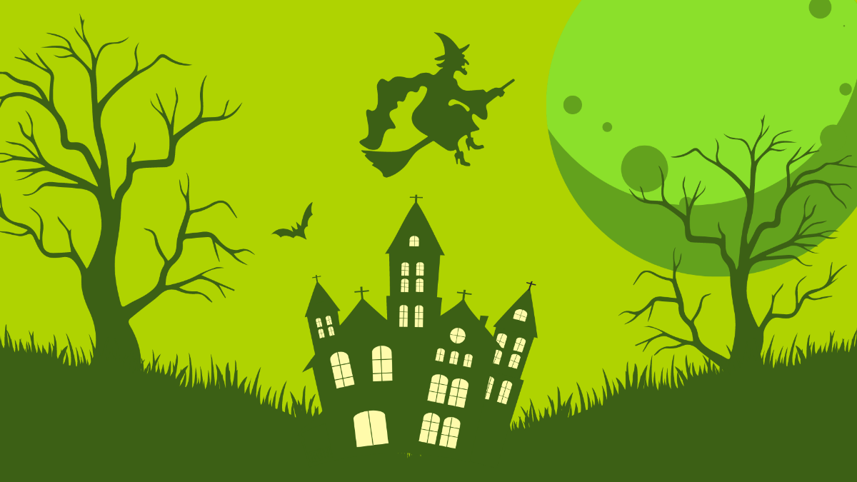 Halloween Green Background Template