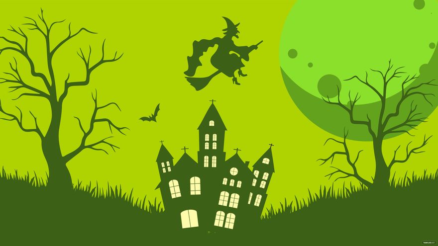 Halloween Green Background - EPS, Illustrator, JPG, PSD, PNG, PDF, SVG |  