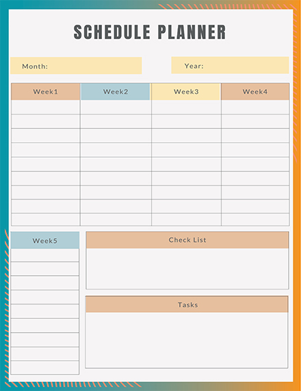 Free Schedule Planner Template: Download 29+ Planners in Illustrator ...