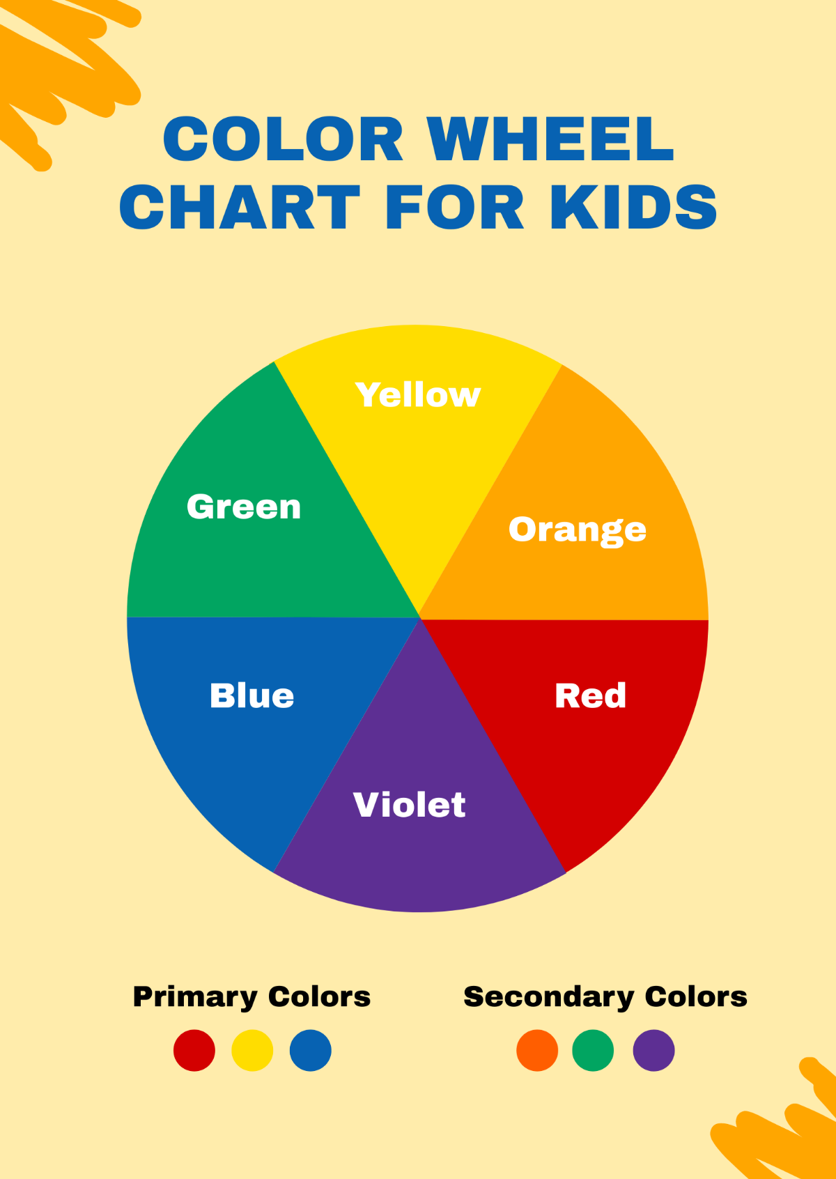 Color Wheel Chart For Kids Template