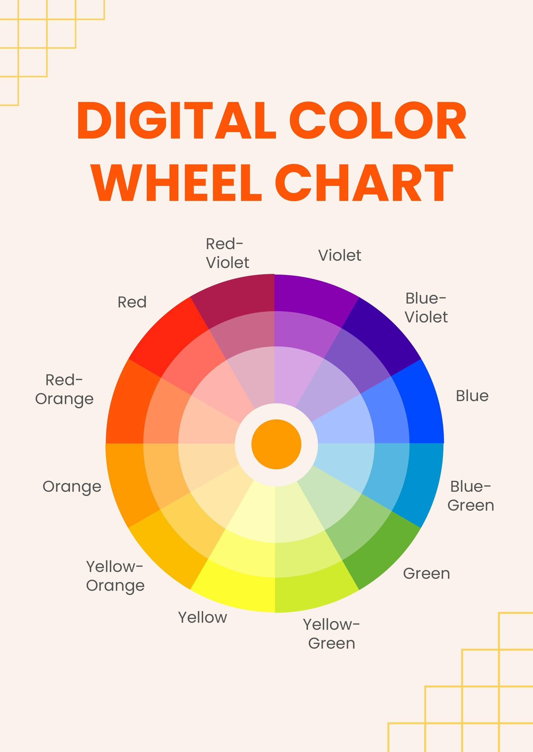 Digital Color Wheel Chart