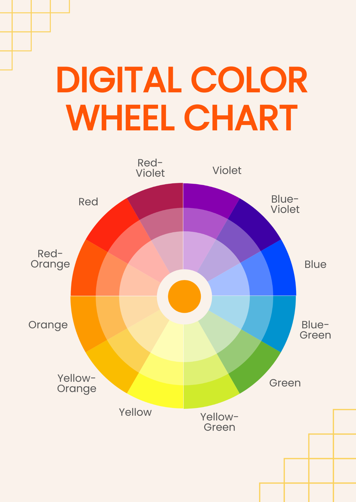 Digital Color Wheel Chart Template
