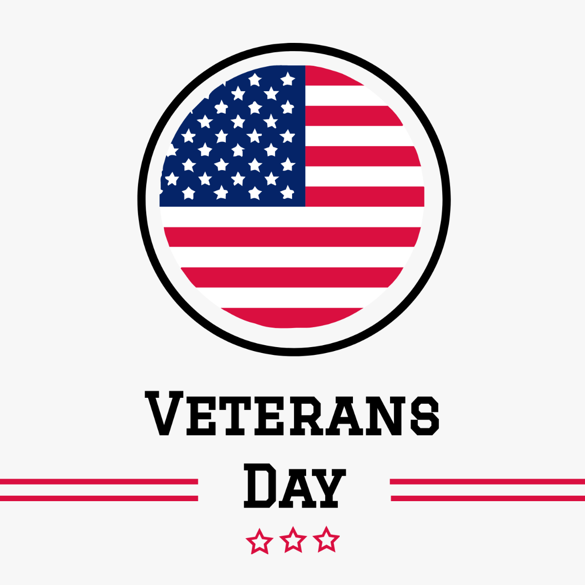 Veterans Day Icon Vector Template
