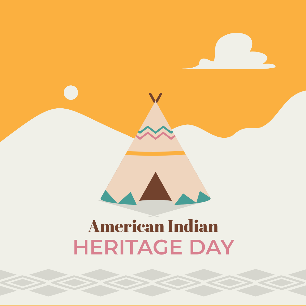 American Indian Heritage Day Illustration Template
