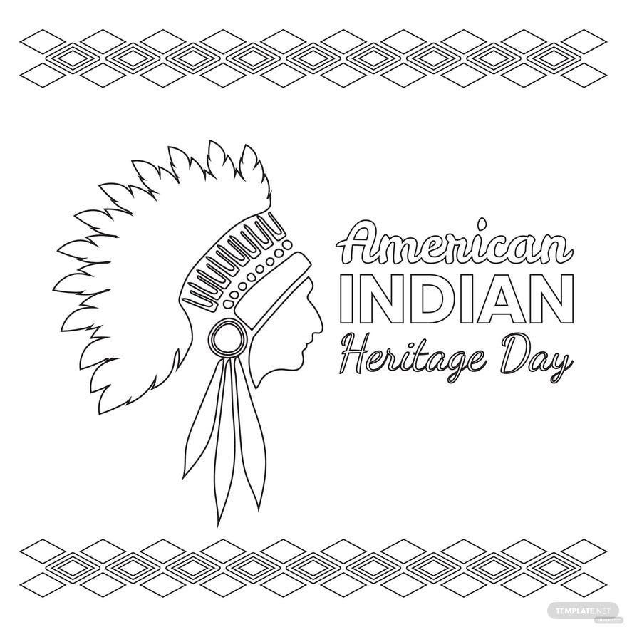 American Indian Heritage Day Drawing Vector