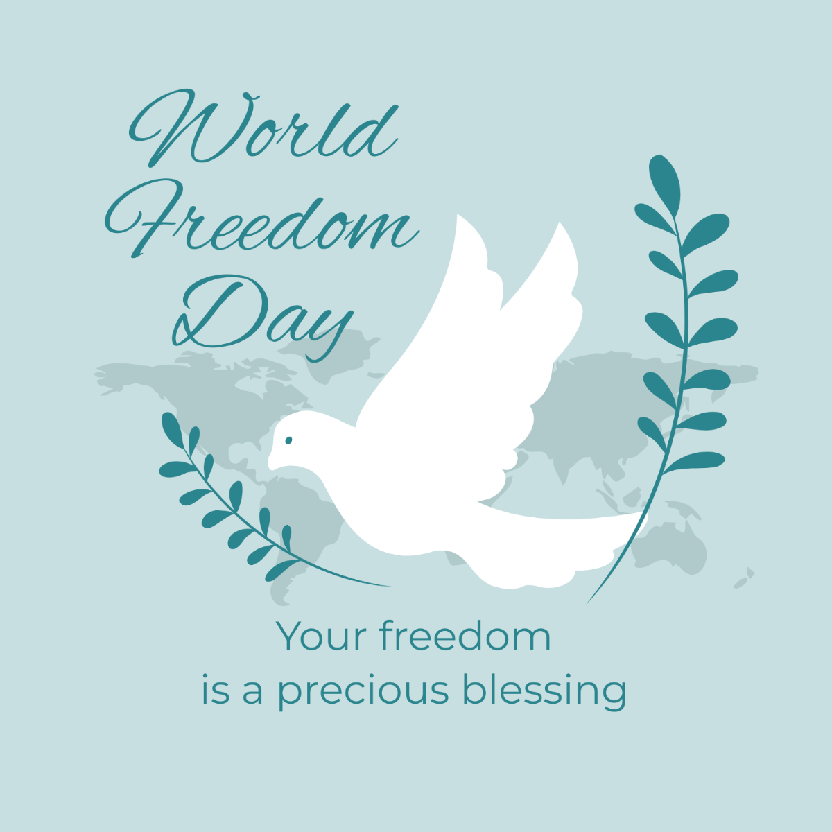 World Freedom Day Flyer Vector Template