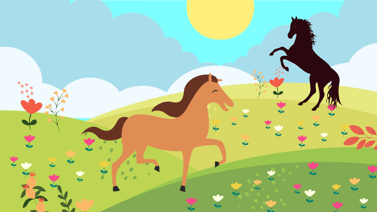 Spring Horse Background Template