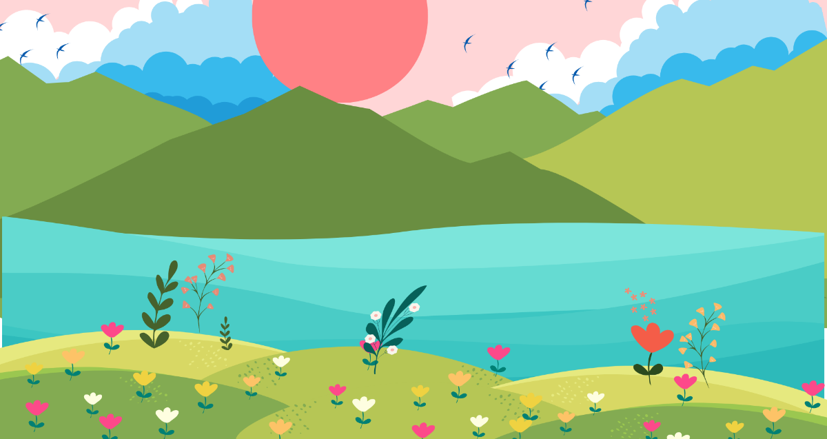 Spring Water Background Template