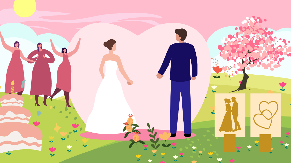 Spring Wedding Background Template