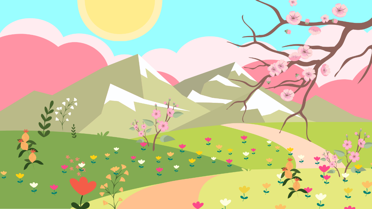 3D Spring Background Template