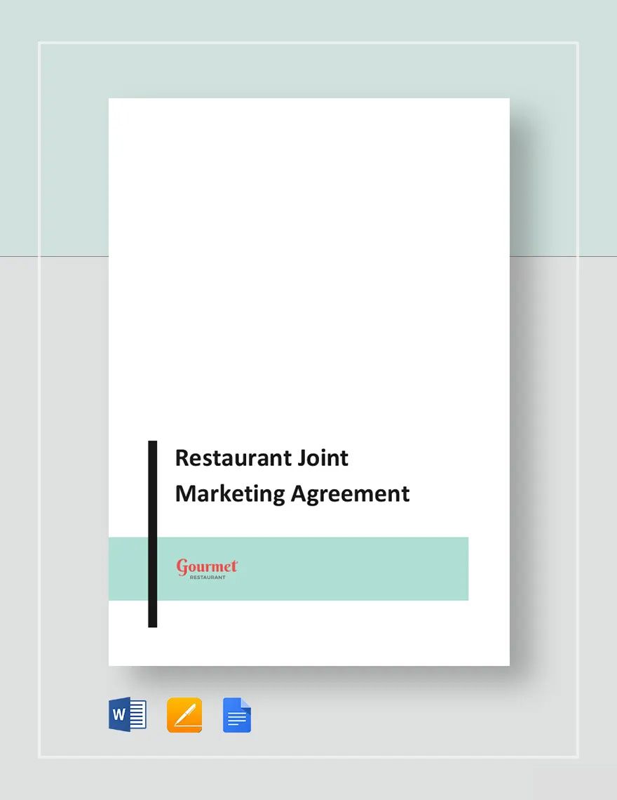 Restaurant Joint Marketing Agreement Template