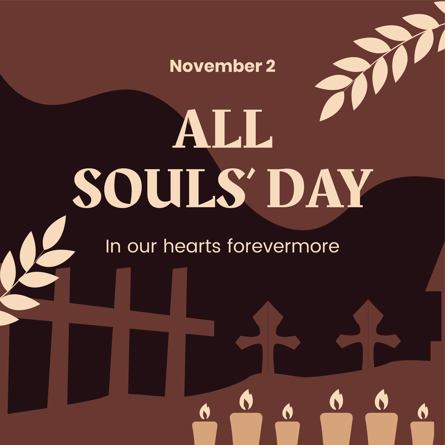 All Souls' Day Whatsapp Post in Illustrator, PSD, EPS, SVG, JPG, PNG
