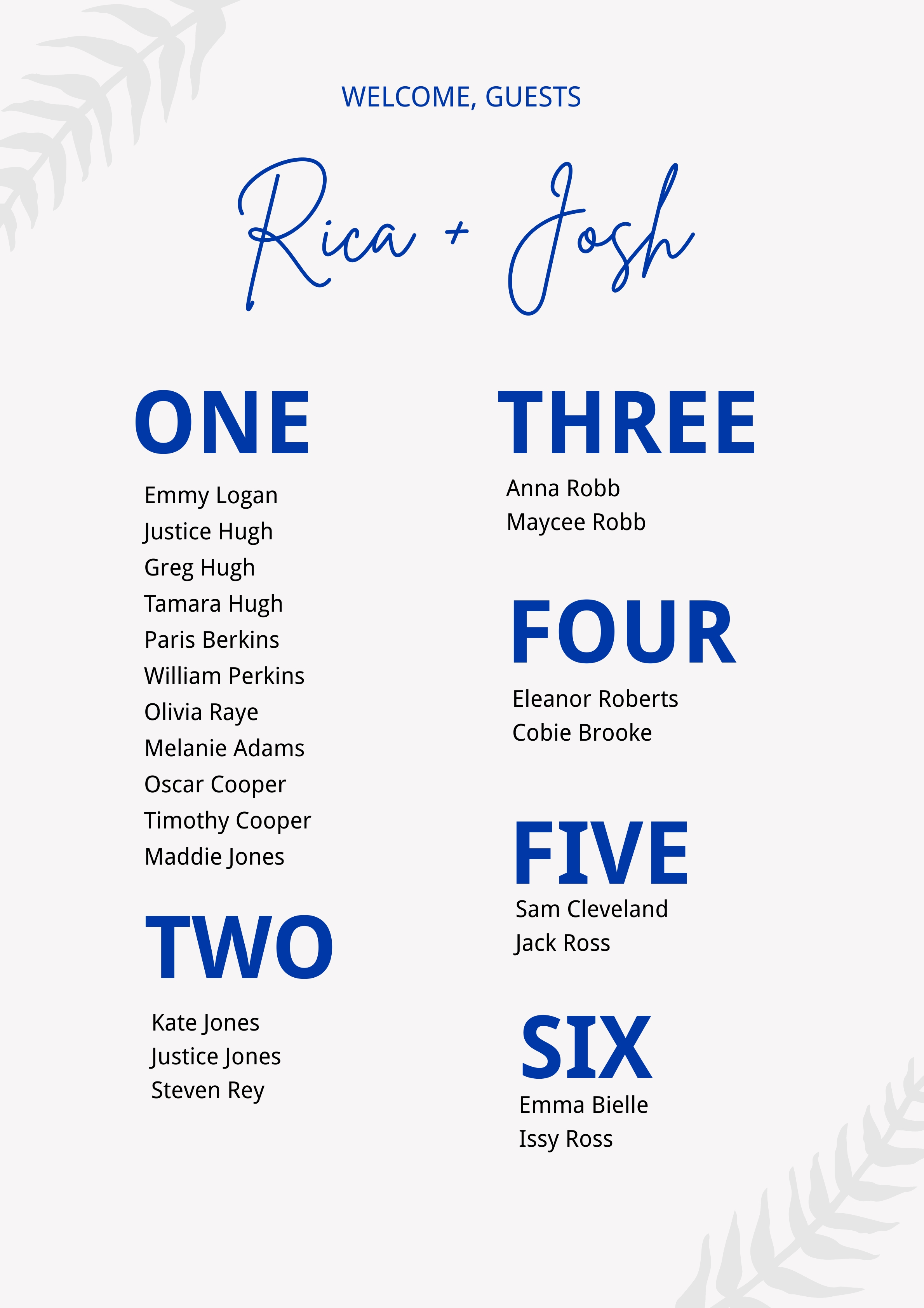 Simple Table Seating Chart Template - Edit Online & Download Example