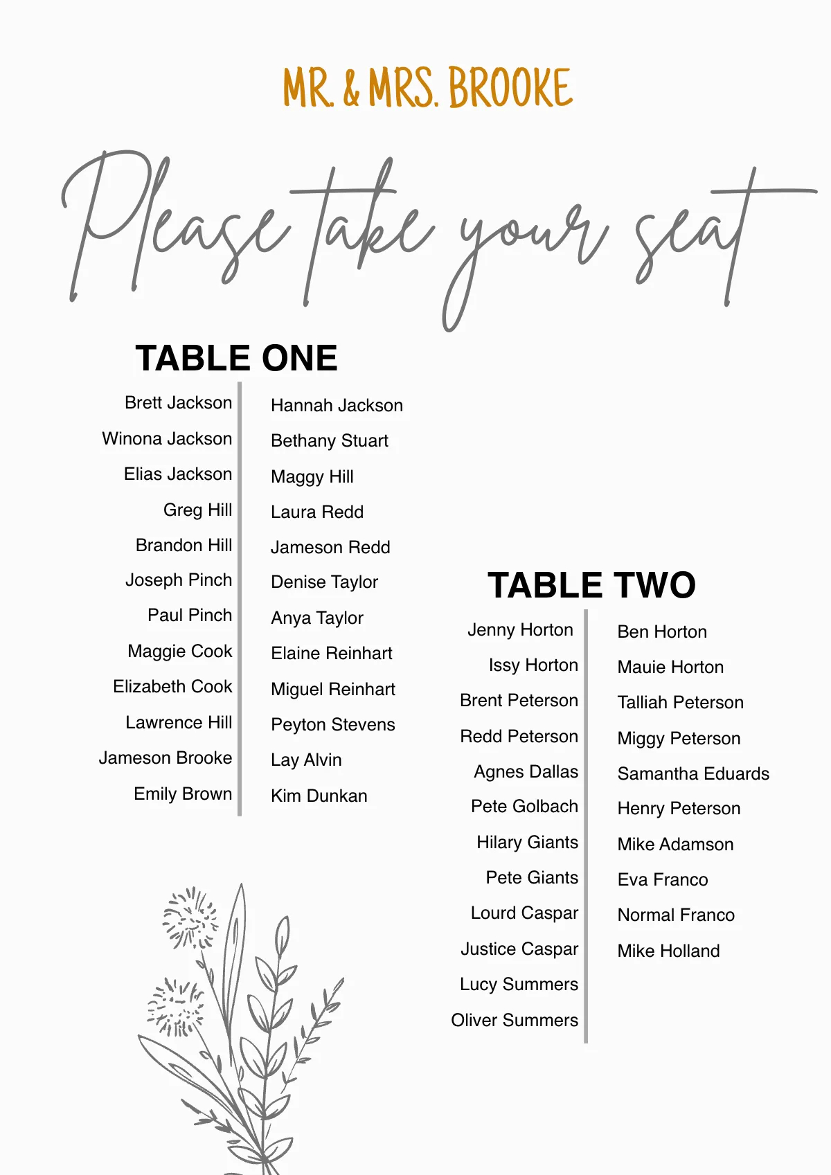 Seating Chart Sign Size Chart Printable Free Infoupdate Seating Chart Sign Size Chart Printable Free Infoupdate