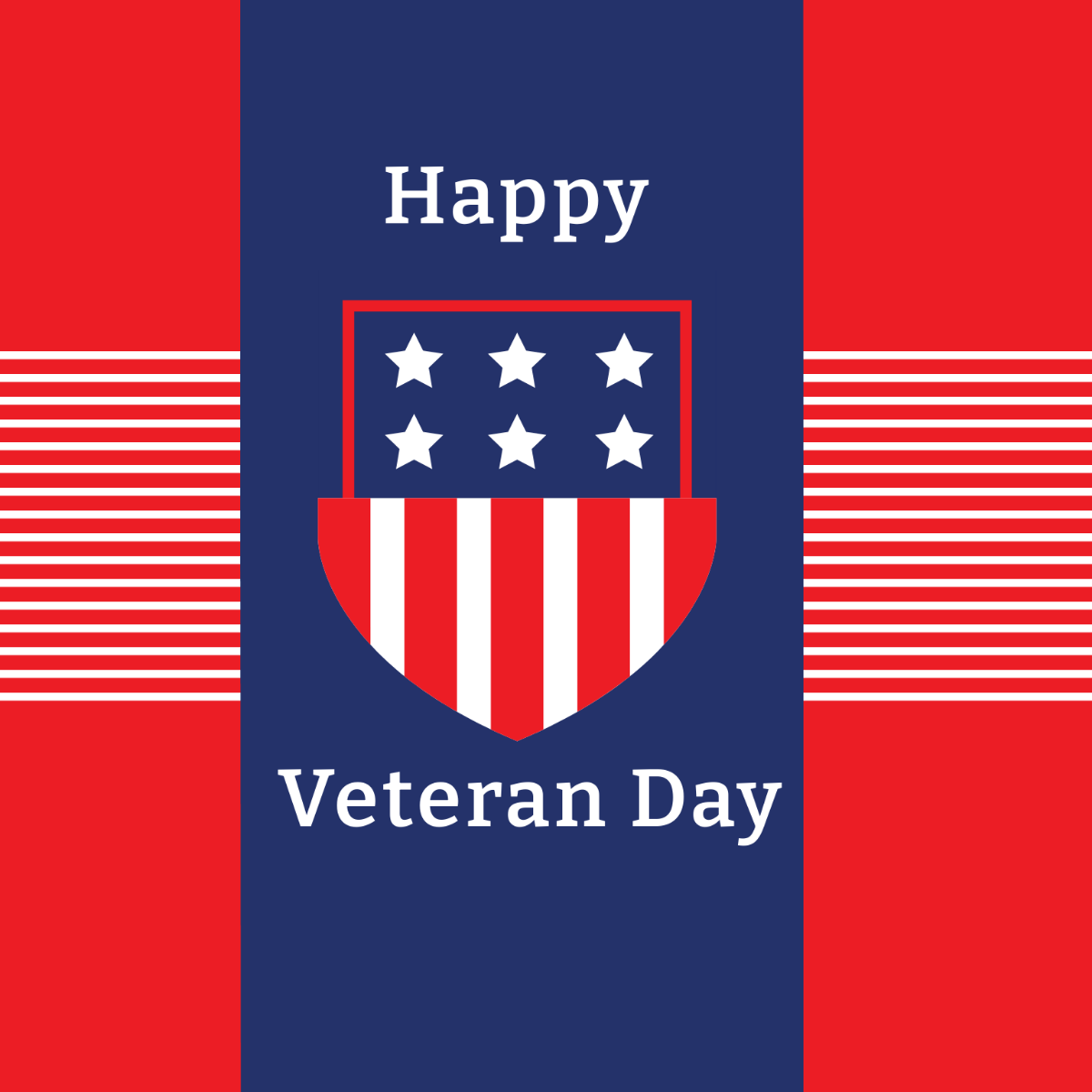 Happy Veterans Day Clipart Template