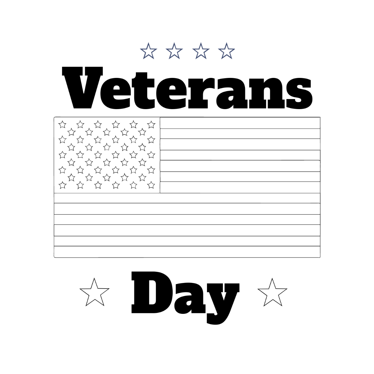Free Veterans Day Drawing Template