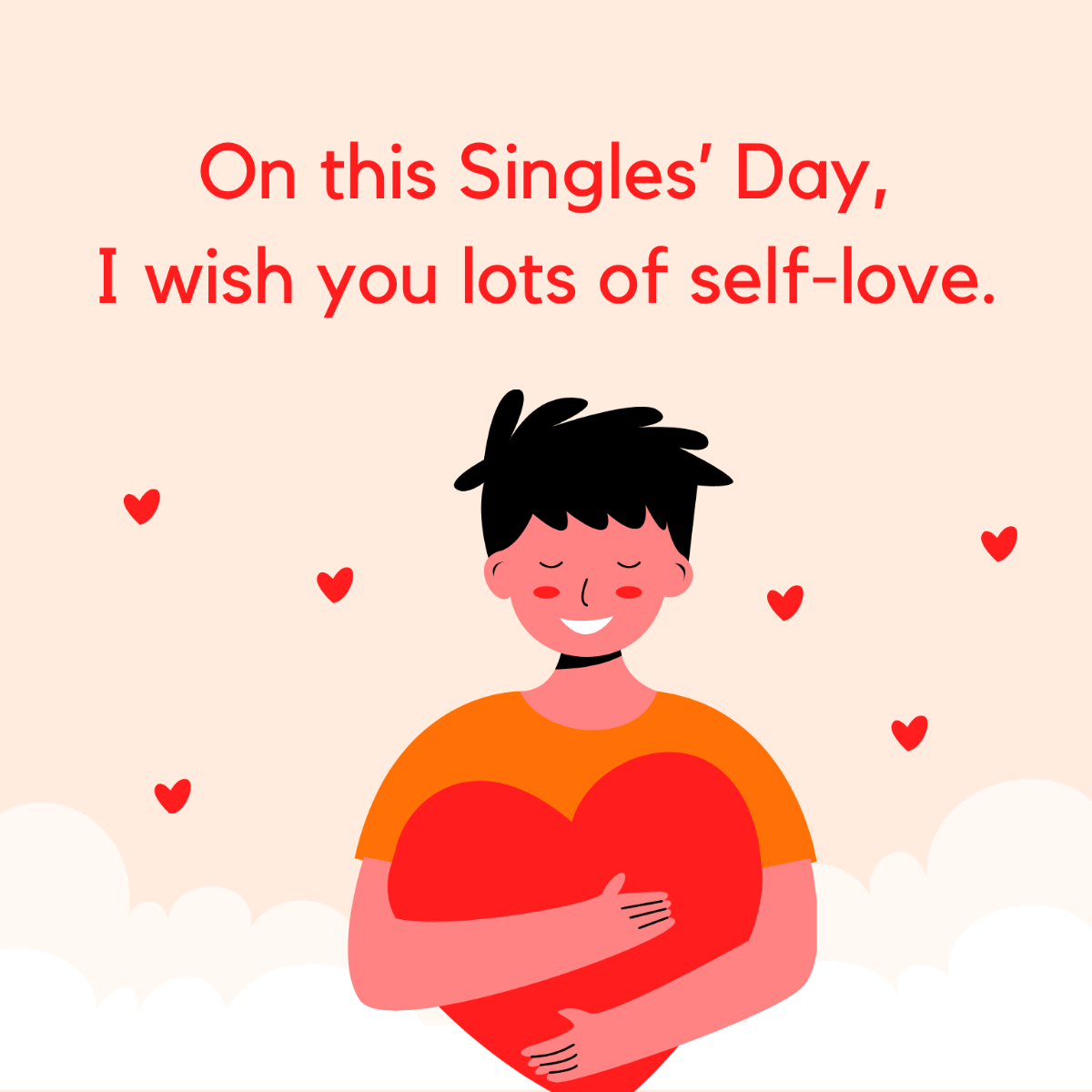 Free Singles Day Wishes Vector Template