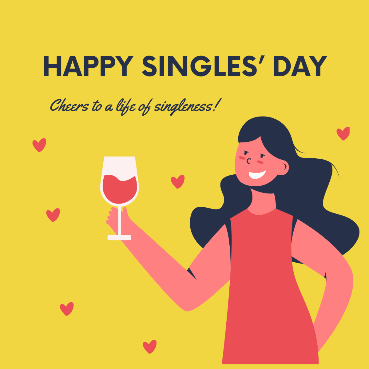 Free Singles Day Flyer Vector Template