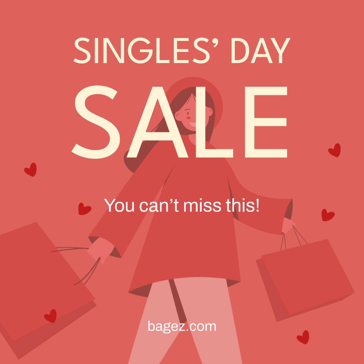 Singles Day Poster Vector Template