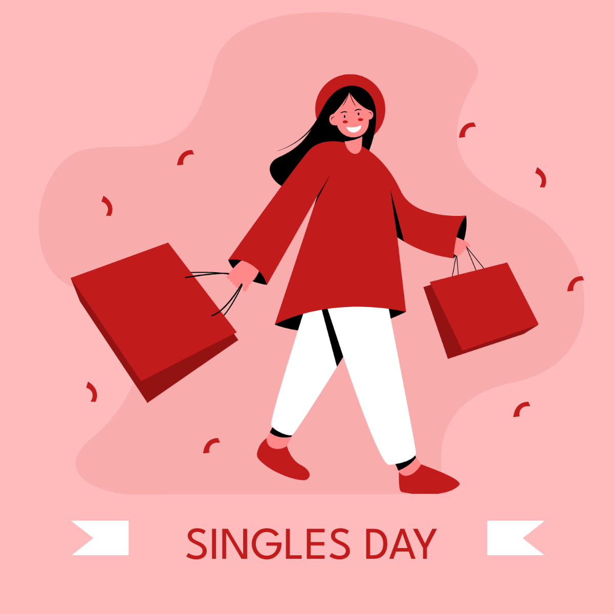 Free Singles Day Vector Template