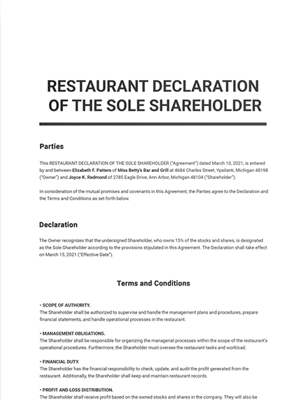 Sole Mandate Agreement Template