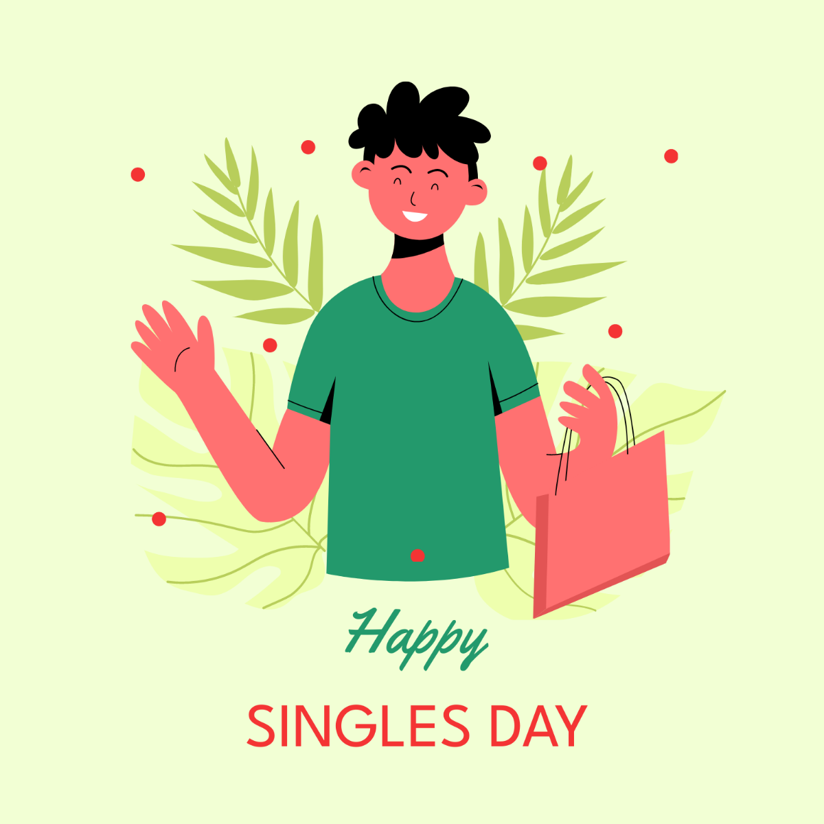 Free Happy Singles Day Vector Template
