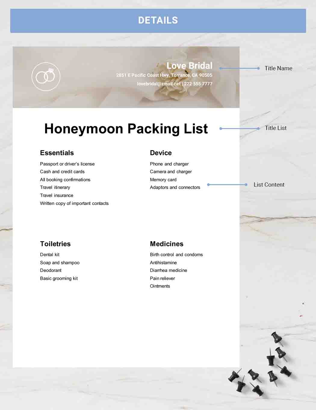 Honeymoon Packing List Template - Google Docs, Word, Apple Pages ...