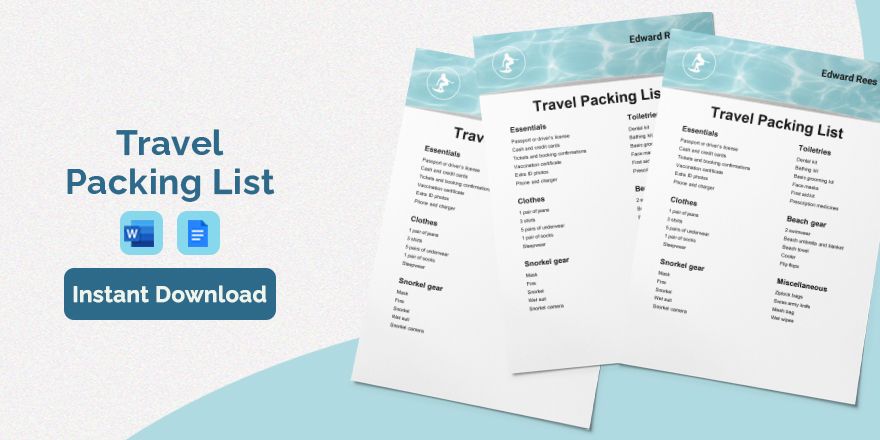 Export Packing List Template - Google Docs, Word, Apple Pages ...