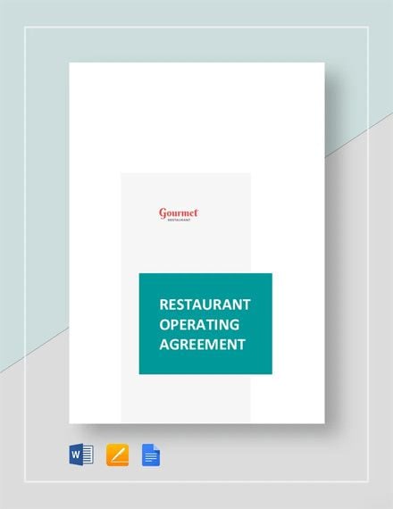 Restaurant Operating Agreement Template
