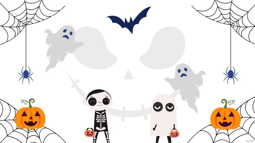 Halloween White Background - EPS, Illustrator, JPG, PSD, PNG, PDF, SVG |  