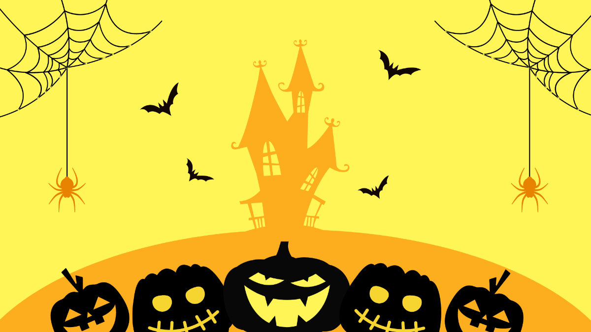 Halloween Yellow Background Template