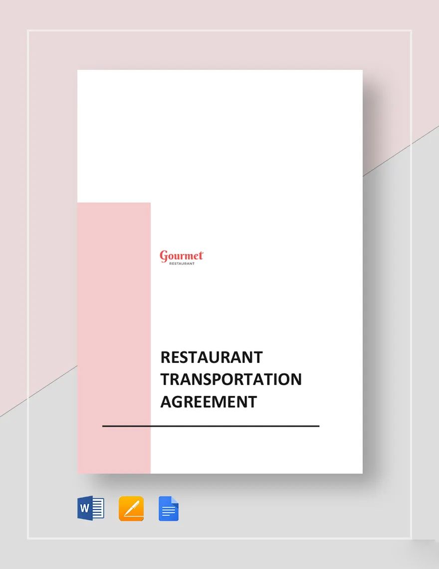 Restaurant Transportation Agreement Template