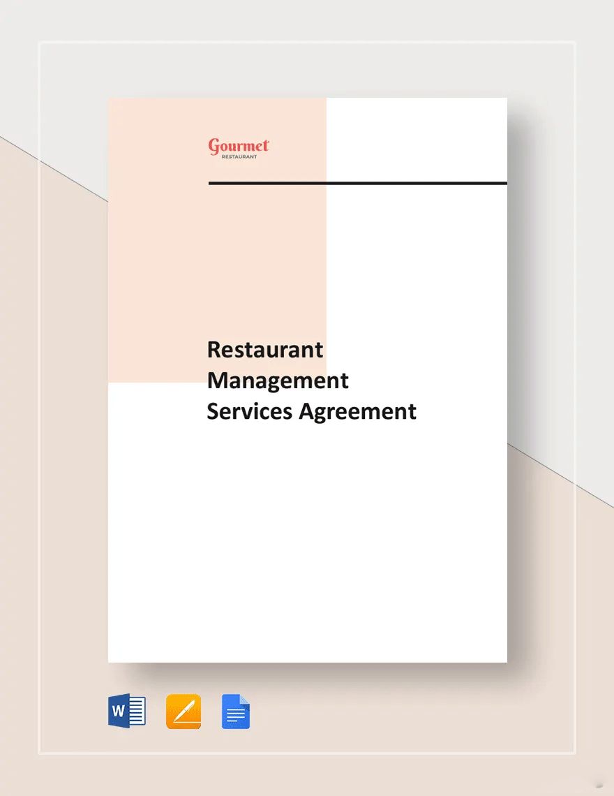 Restaurant Management Services Agreement Template