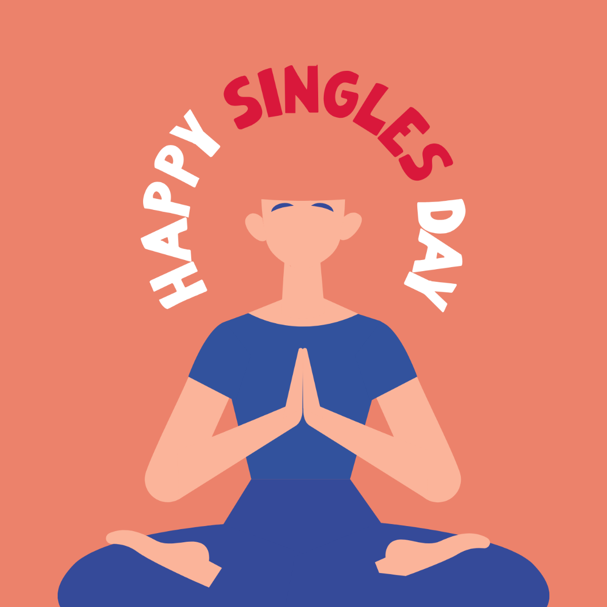 Singles Day Drawing Vector Template