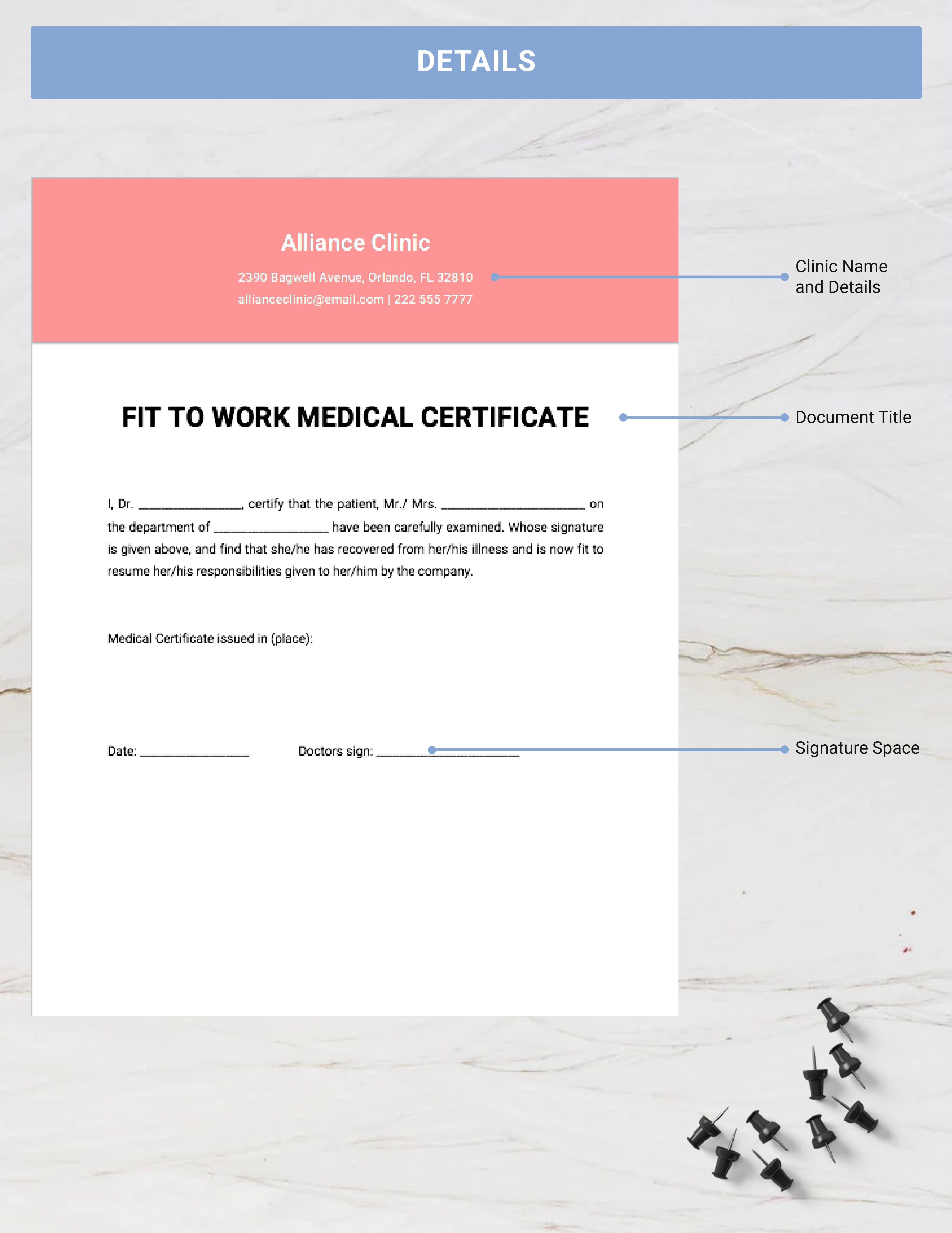 Sample Medical Certificate Fit To Work Word