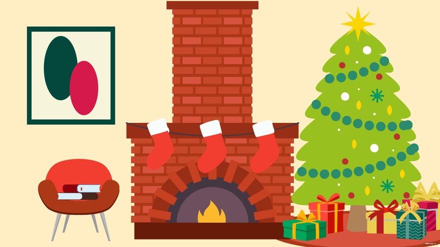 Free Christmas Fireplace Background - EPS, Illustrator, JPG, PNG, SVG |  