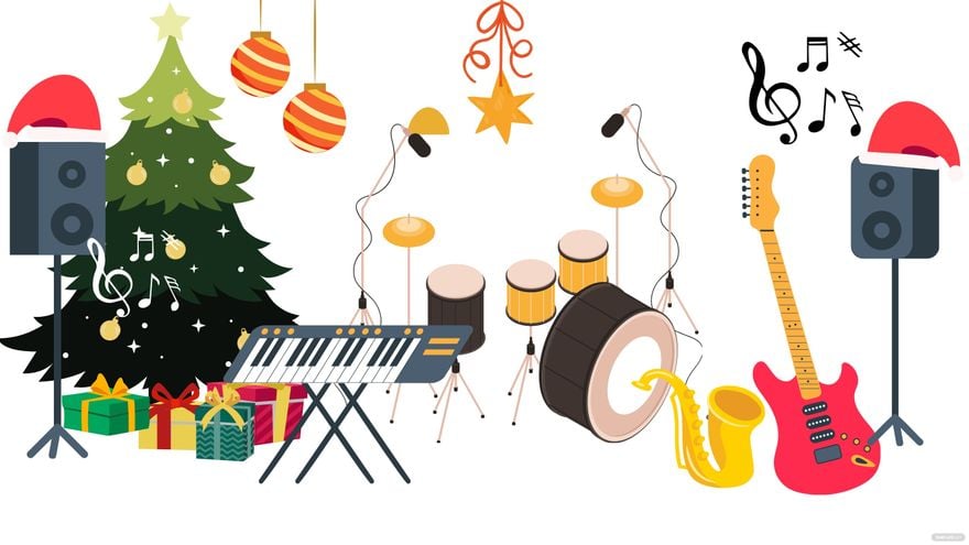 Free Christmas Music Background in Illustrator, EPS, SVG, JPG, PNG