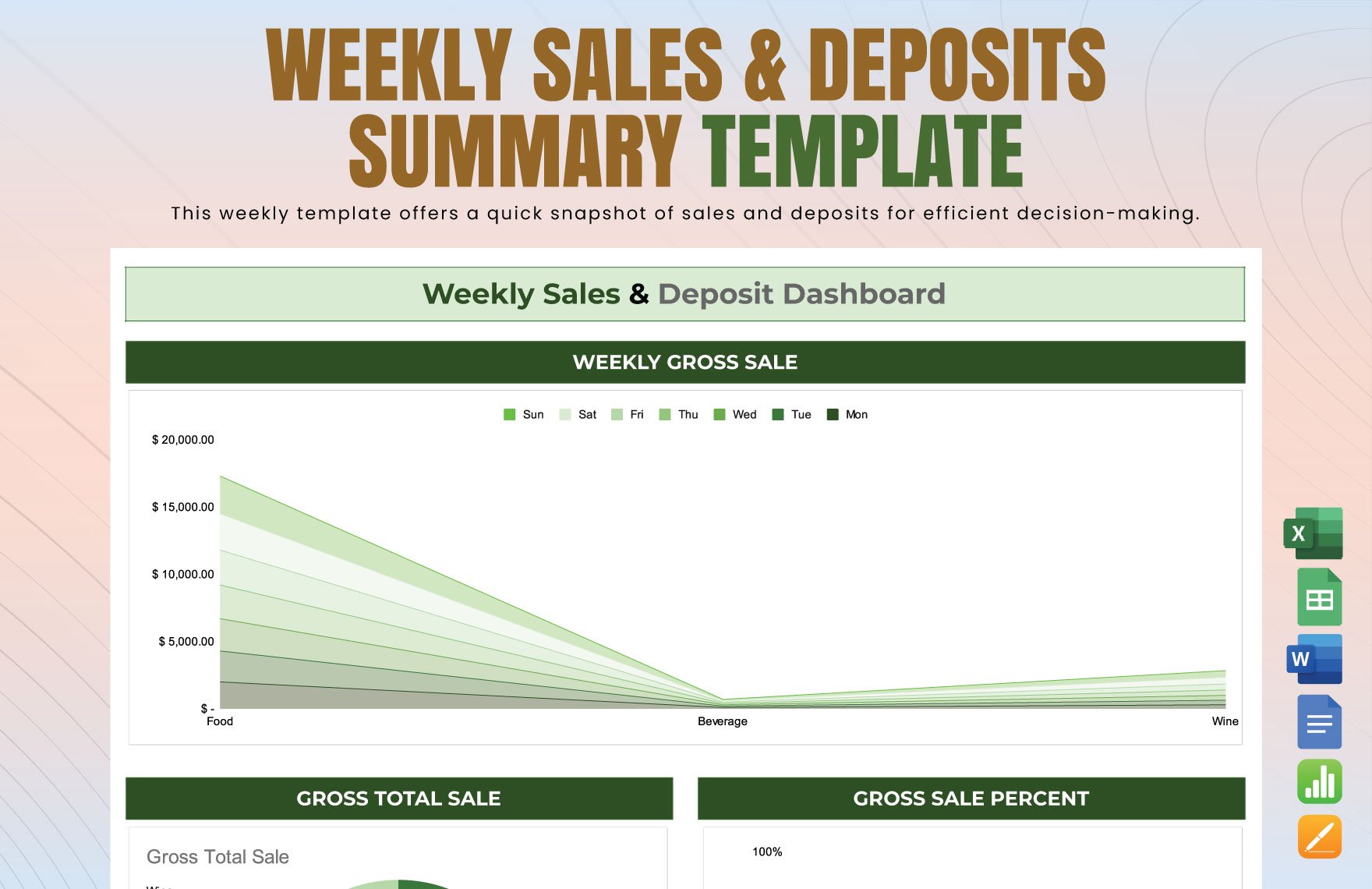 Weekly Sales & Deposits Summary Template