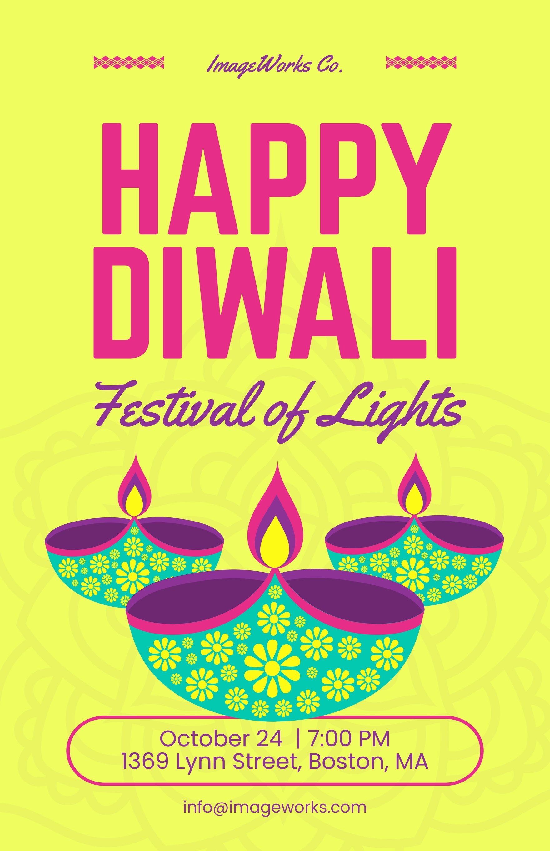 Free Diwali Poster in Word, Google Docs, Illustrator, PSD, Apple Pages, Publisher, EPS, SVG, JPG, PNG
