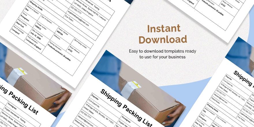 Shipping Packing List Template