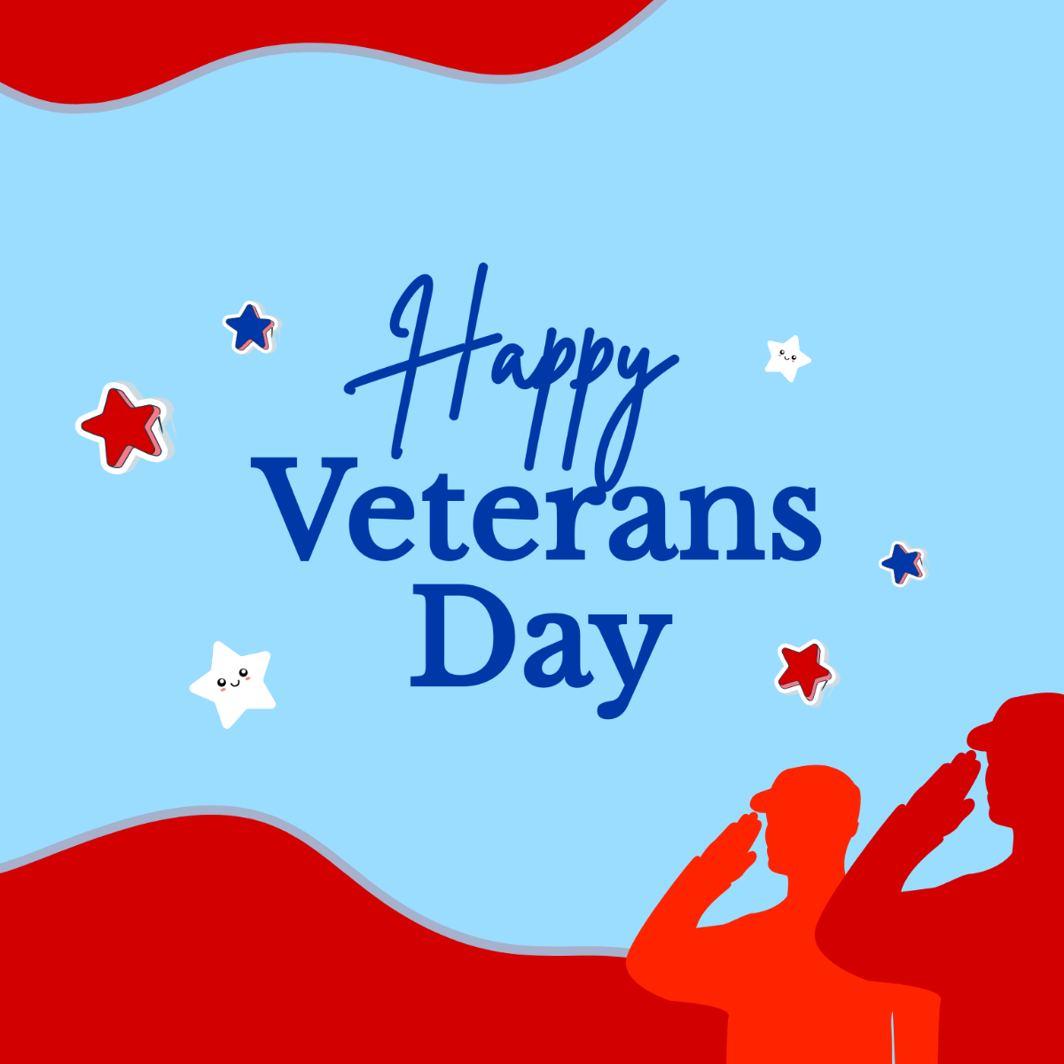 Cute Veterans Day Clipart Template