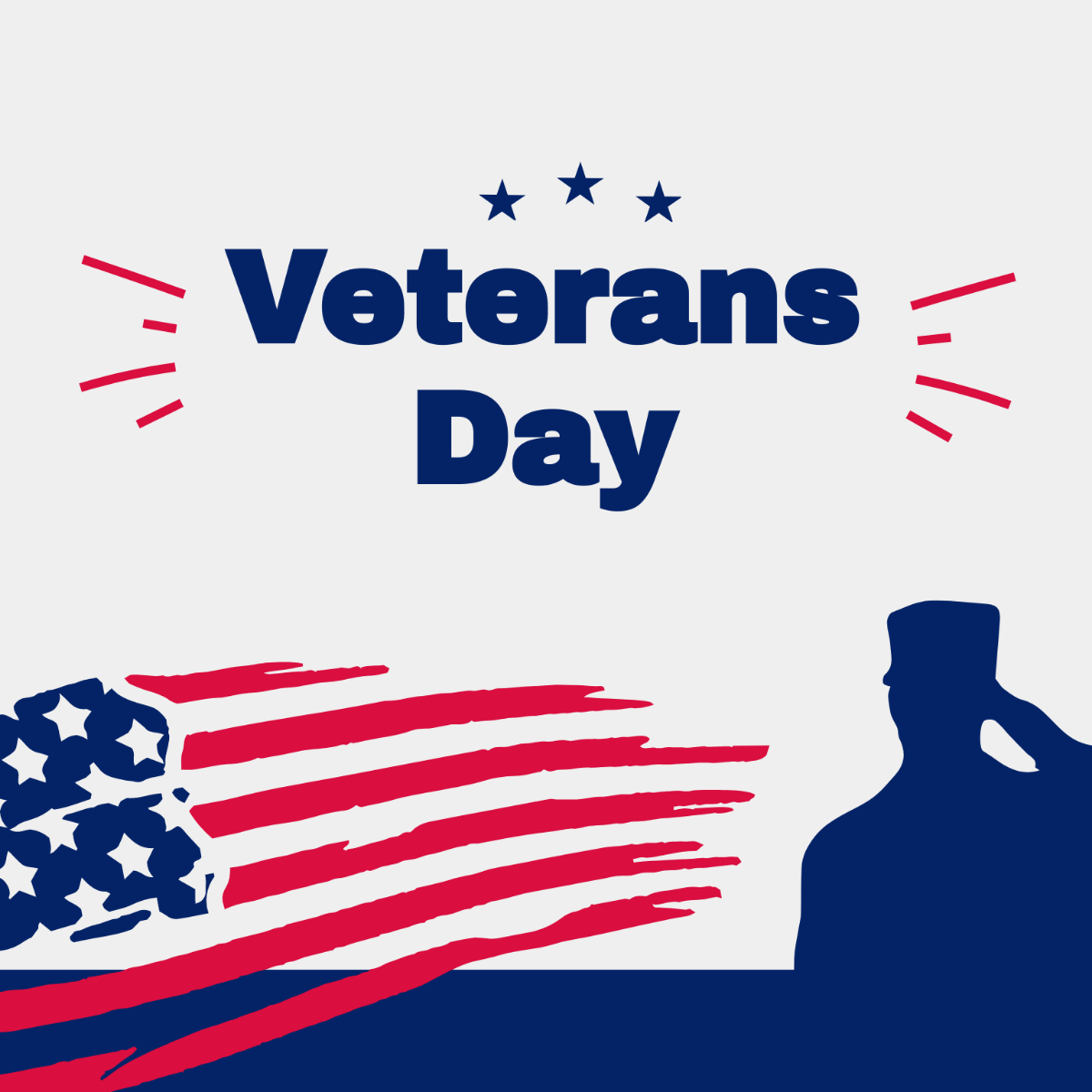 Free Veterans Day Cartoon Clipart Template