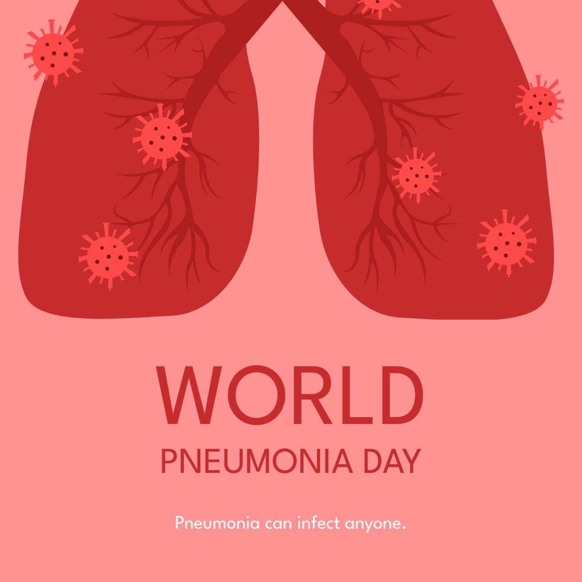 Free World Pneumonia Day Poster Vector Template