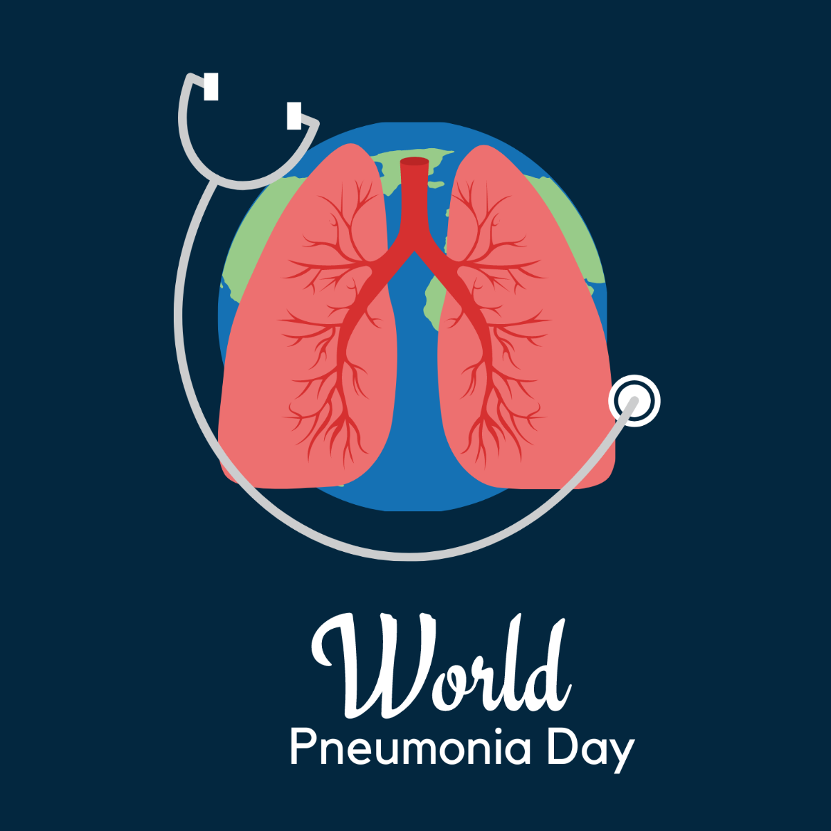 World Pneumonia Day Clipart Vector Template
