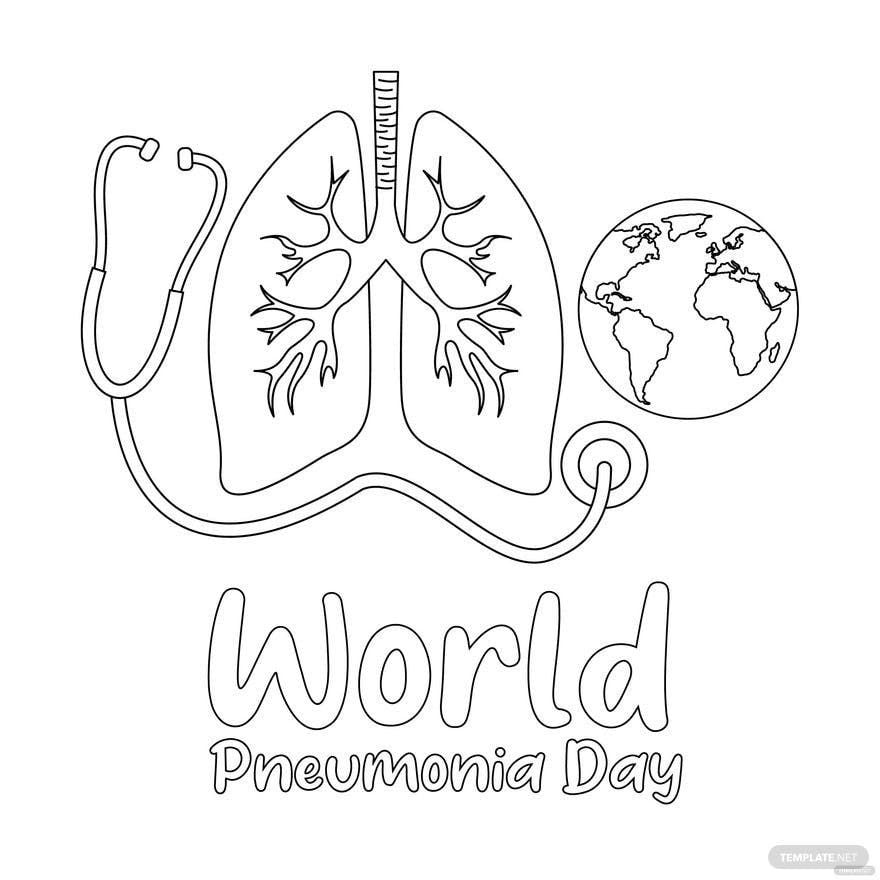 World Pneumonia Day Drawing Vector