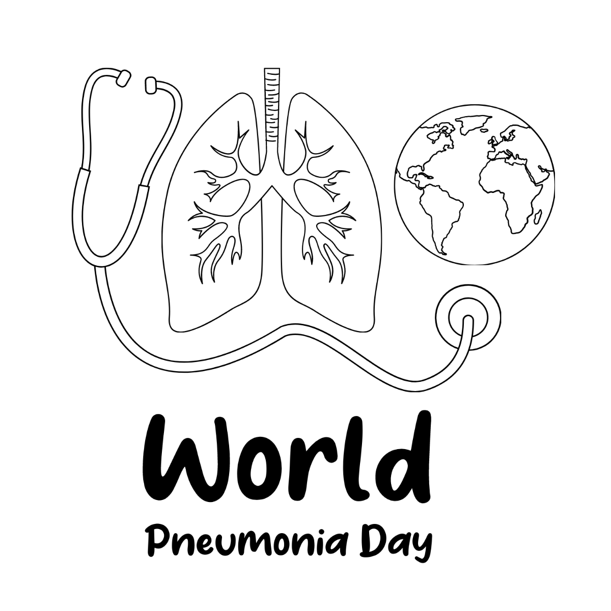 Free World Pneumonia Day Drawing Vector Template