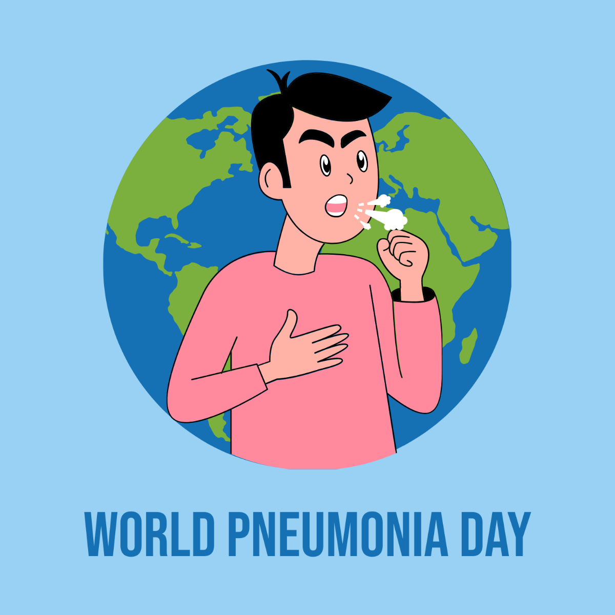 World Pneumonia Day Cartoon Vector