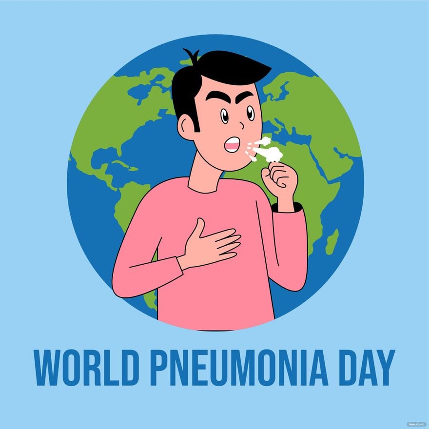 World Pneumonia Day Cartoon Vector